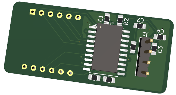 Rendu 3D du premier PCB